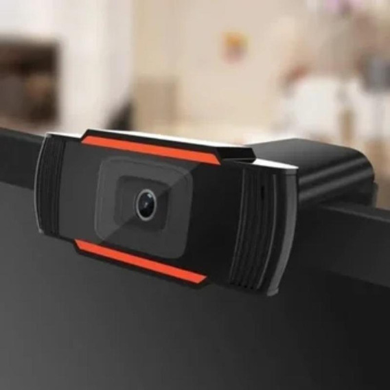 Cámara Web Webcam Con Micrófono Auto Focus Hd 720p Color Negro