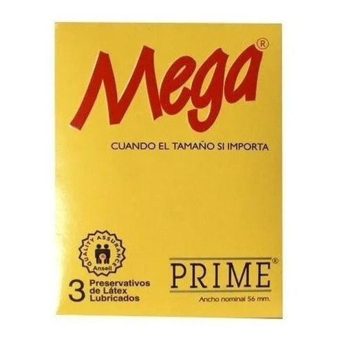 Preservativo Prime Mega X3 Unidades.