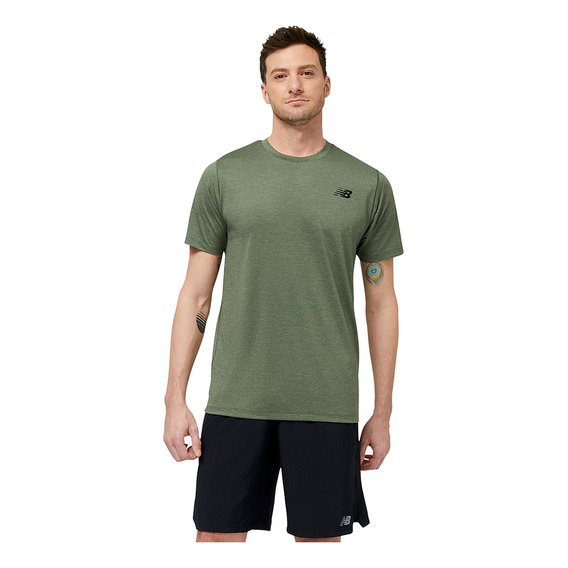 Remera New Balance Tenacity Verde - Mt31095do1