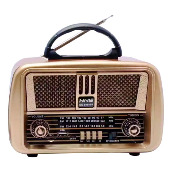 Radio Retro Potente Multibandas Am Fm Bluetooth Recargable