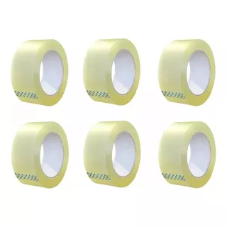 Pack X6 Cintas De Embalaje Transparente 48 Mm X 100 Mts 