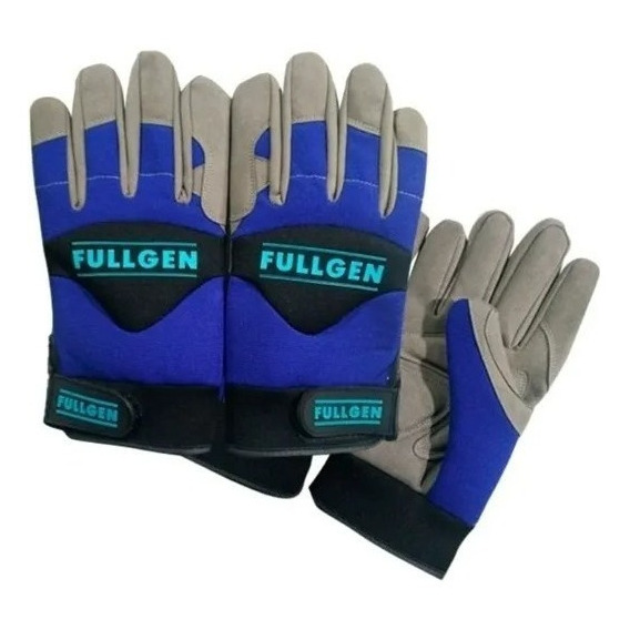 Guantes De Seguridad Antivibración Fullgen Gris Con Azul