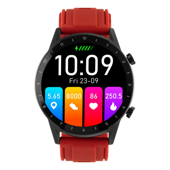 Smartwatch Mobo Cycle 1.52 Negro Y Rojo Diseño de la correa Mesh