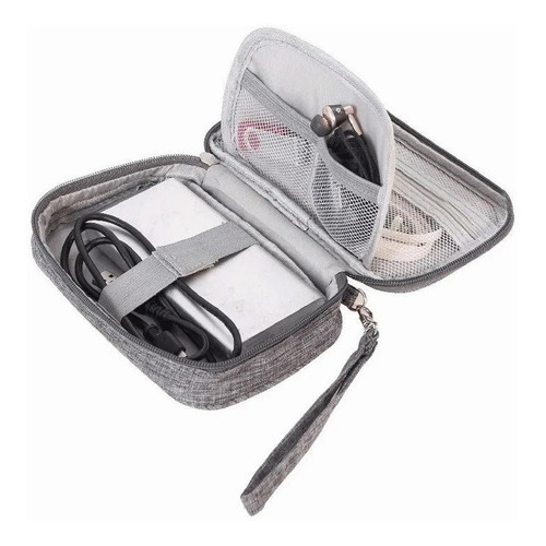 Bolso Viaje Cable Accesorios Digital Organizador Impermeable Color Gris