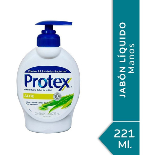 Jabón Líquido Antibacterial Para Manos Protex Aloe - 221ml