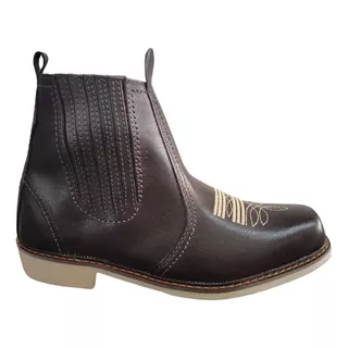 Bota Masculina Couro Legitimo Country Sola Látex Resistente 