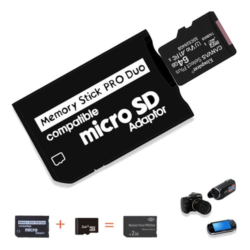Adaptador De Memoria Micro Sd A Memory Stick Pro Duo Color Negro Liso