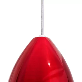 2x Pendente Soft Alumínio Copo Lustre Escovado Luminária Cor Vermelho Com Interno Branco 110v 220v (bivolt)