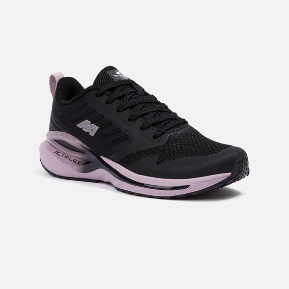 Zapatillas New Athletic Running Af61 Negro Con Rosa Mujer