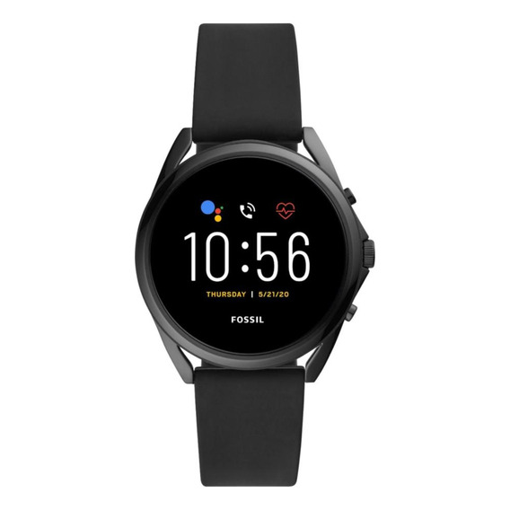 Fossil Reloj Inteligente Gen 5 45mm, Pantalla Táctil, Correa Negra