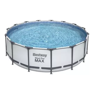 Piscina Estructural Redondo Bestway 56438 Con Capacidad De 16015 Litros De 4.57m De Largo X 4.57m De Ancho De 4.57m De Diámetro  Gris Claro Diseño Piedra Prismática