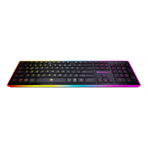 Teclado gamer Cougar Vantar QWERTY español color negro con luz 8 colores