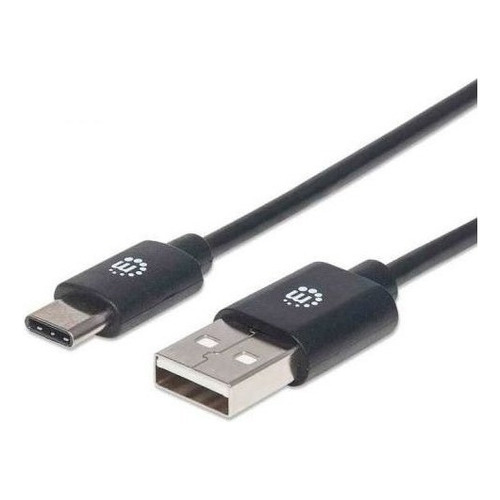 Cable Usb C A Usb Macho Macho 2,0 Mts Manhattan Backup Color Negro