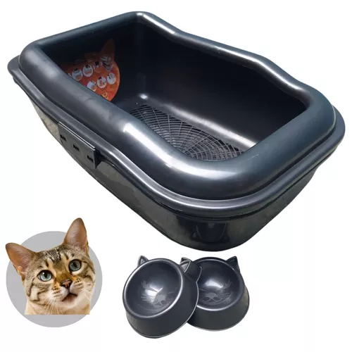 Kit Gato Caixa De Areia Completa Com Pa+2 Comedouro 4 Pecas, pet