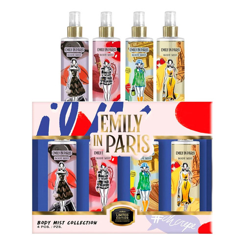 Kit Mini Body Mist Spay Corporal 4pzs Emily In Paris 60 Ml