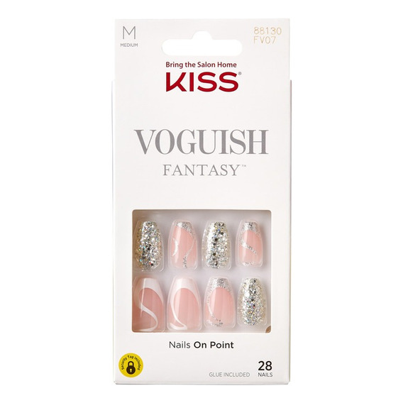 Kiss Uñas Postizas Voguish Fantasy Nails Diy- Fashspiration Color Nude Decoradas
