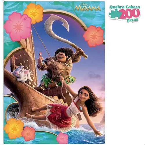 Quebra-cabeça Disney Moana 200 Peças - Toyster 8099 | MercadoLivre