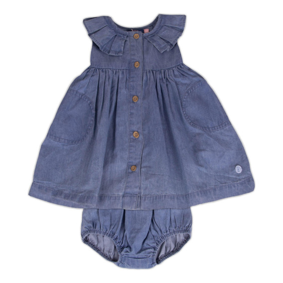 Vestido Con Calzón Bebe Niña Celeste Pillin (pvy723-23cel)