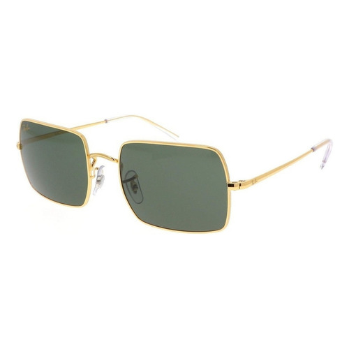 Anteojos de sol Ray-Ban I-Shape Rectangle 1969 Legend Gold Standard con marco de metal color polished gold, lente green clásica, varilla polished gold de metal - RB1969