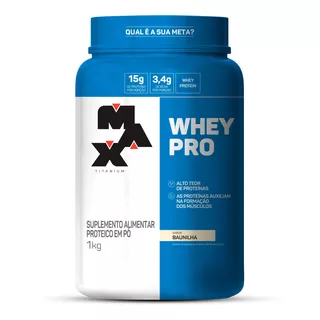 Max Titanium - Protein  Pro Com Bcaa E Aminoácidos 1kg Sabor Baunilha
