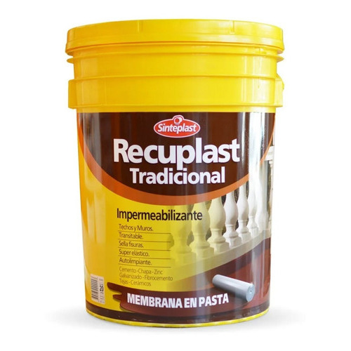 Recuplast Tradicional Membrana Pasta 20 Litros Acabado Mate Sedoso Color Blanco