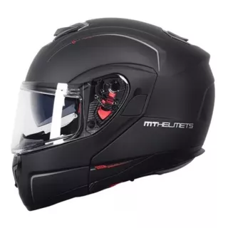 Casco Rebatible Mt Atom Negro Mate Doble Visor - Brm