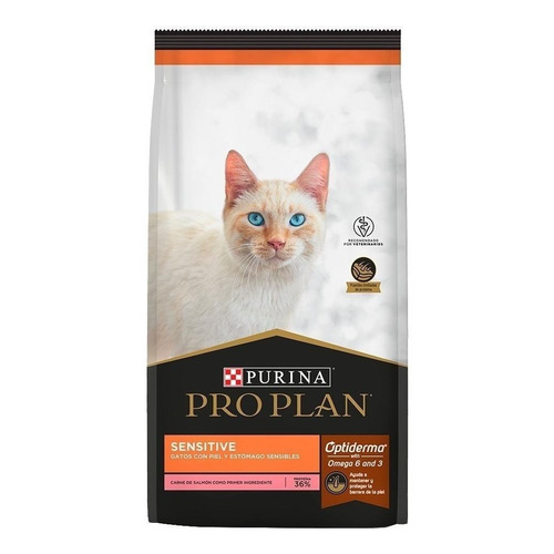 Alimento Pro Plan OptiDerma Sensitive para gato adulto sabor salmón y arroz en bolsa de 3kg