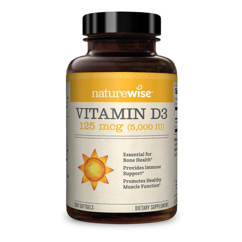 Vitamina D3, 125 mcg (5000 UI), 360 cápsulas blandas Naturewise
