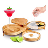 Harewu Caja De Condimentos De Coctel De Bambu De 3 Niveles C