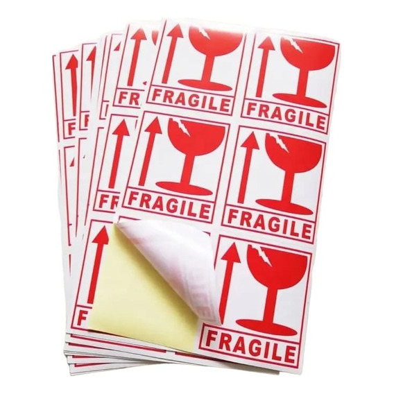 Etiqueta Adehesiva Fragil Pack De 500 Und  De 7 X 8 Cm
