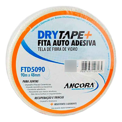 Fita Telada Auto Adesiva Para Gesso Drywall Reparo 48x45m