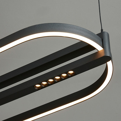 Colgante Led Ramla L Ovoide Negro 72w Aluminio Moderno Negro