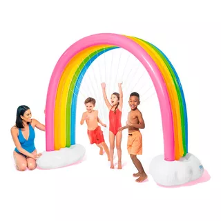 Arcoiris Inflable Gigante Con Rociador De Agua Niños Intex Color Multicolor