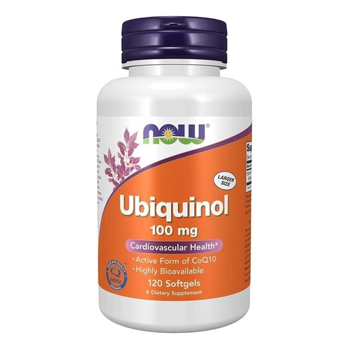 Ubiquinol 100 mg Now Foods CoQ10 Active Form 120 cápsulas blandas, sabor sin sabor