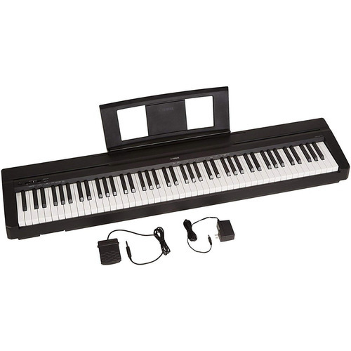 Piano Digital Yamaha P45 + Adaptador Y Pedal Color Negro 110V - 120V