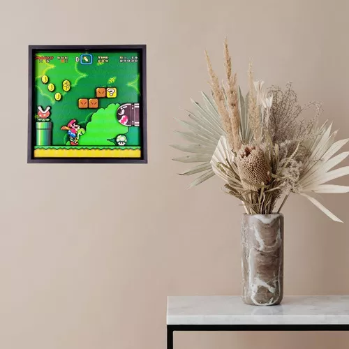 Quadro decorativo Super Mario Pixel Arte Jogo Antigo para sala quarto