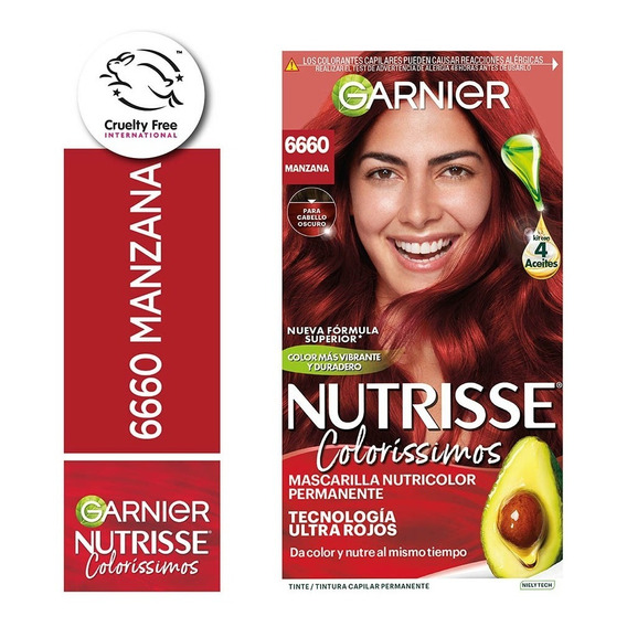 Kit De Coloración Permanente Garnier Nutrisse Coloríssimos Tono 6660 Colorissimo