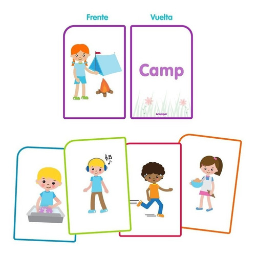 Flash Cards Verbos Ingles Y Español Didactico