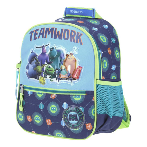 Mochila Chica Chenson Preescolar Kinder Monster At Work Inc Mw65805-9 Coleccion Zomos Color Azul