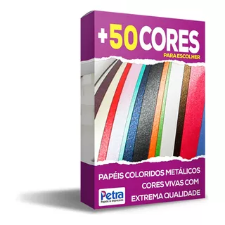 Papel Perolado Colorido - 180g  - Tam: A4 - 50 Folhas