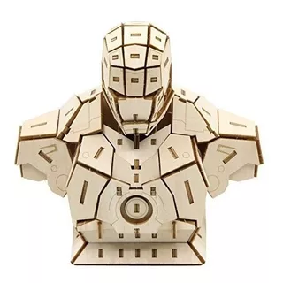 Incredibuilds: Iron Man Civil:  3d Wood Model Busto Iron Man
