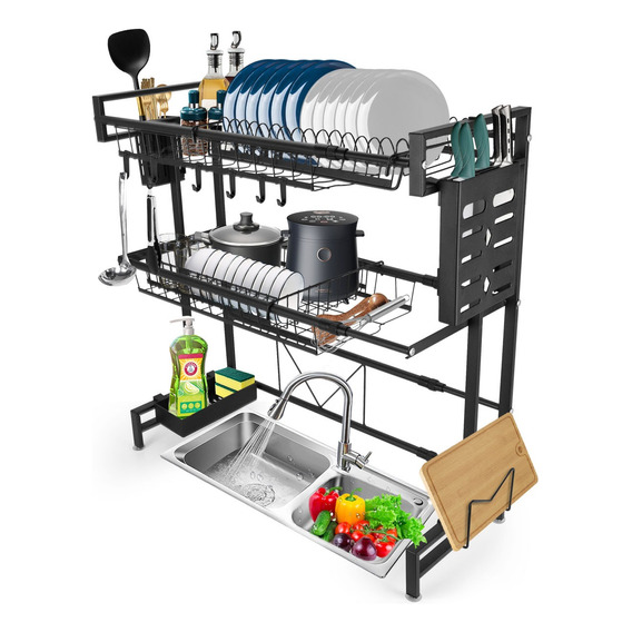 Escurridor De Trastes 2 Niveles Drenado Organizador Platos