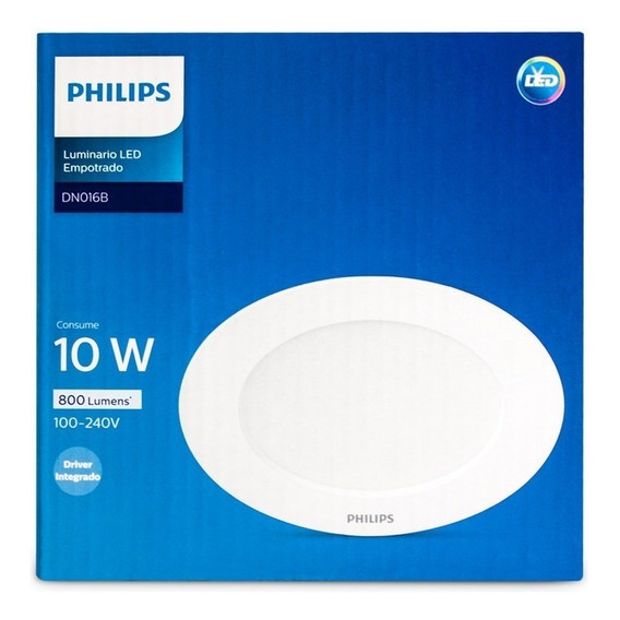 Foco Led Philips Empotrado Redondo Luz Fría Dn016b Led8 10w Color de la luz Blanca fría