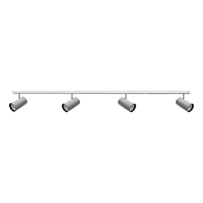 Riel 2 Metros Con 4 Spot Mac Apto Led Gu10 Blanco Y Negro