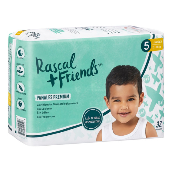 Pañales Bebé Rascal Friends T-5 - Unidad a $1722