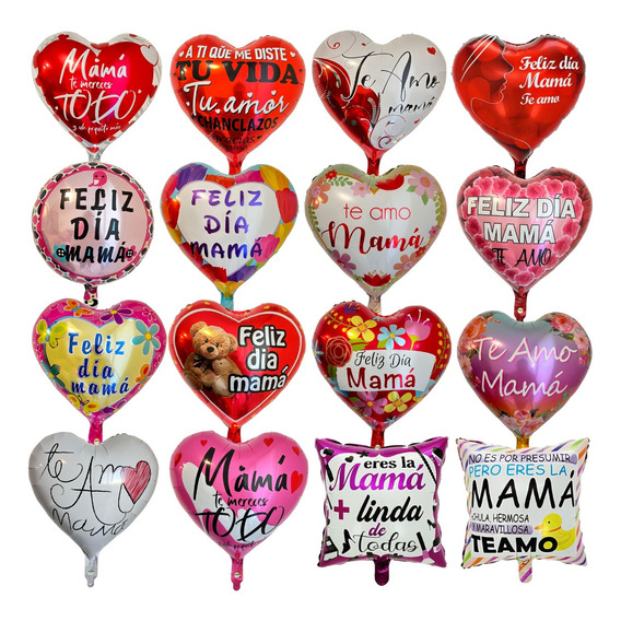 Globo Dia Mama Madres Mamita Lote 50 Pzas 10 De Mayo 18 PuLG