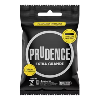 Preservativo Lubrificado Extra Grande Prudence Pacote 3 Unidades