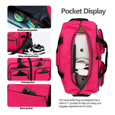 Bolso Deportivo Bolsa De Viaje Plegable De 65 L Con Comparti