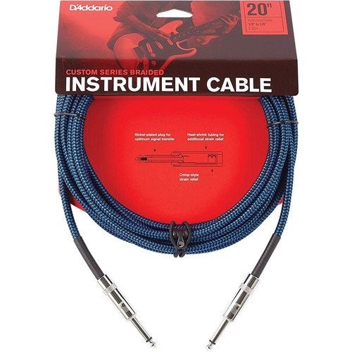 Daddario Pw-bg-20bu Cable Instrumento Guitarra Bajo 6 Metros