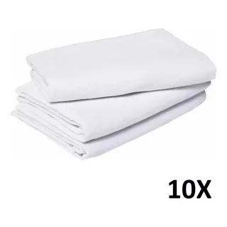 Kit 10 Pano De Chão Branco Alvejado Para Limpeza Uso Geral